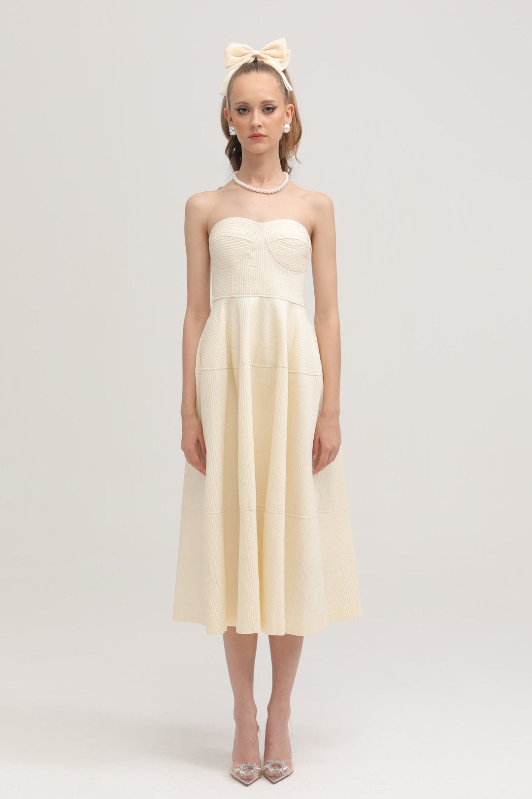 Levoire | Bustier Style Robe Midi Plissée