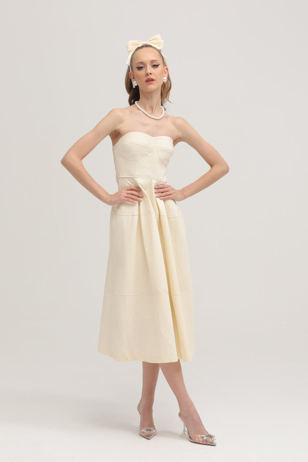 Levoire | Bustier Style Robe Midi Plissée