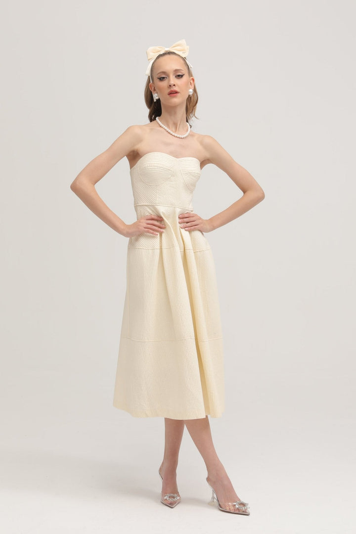 Levoire | Bustier Style Robe Midi Plissée