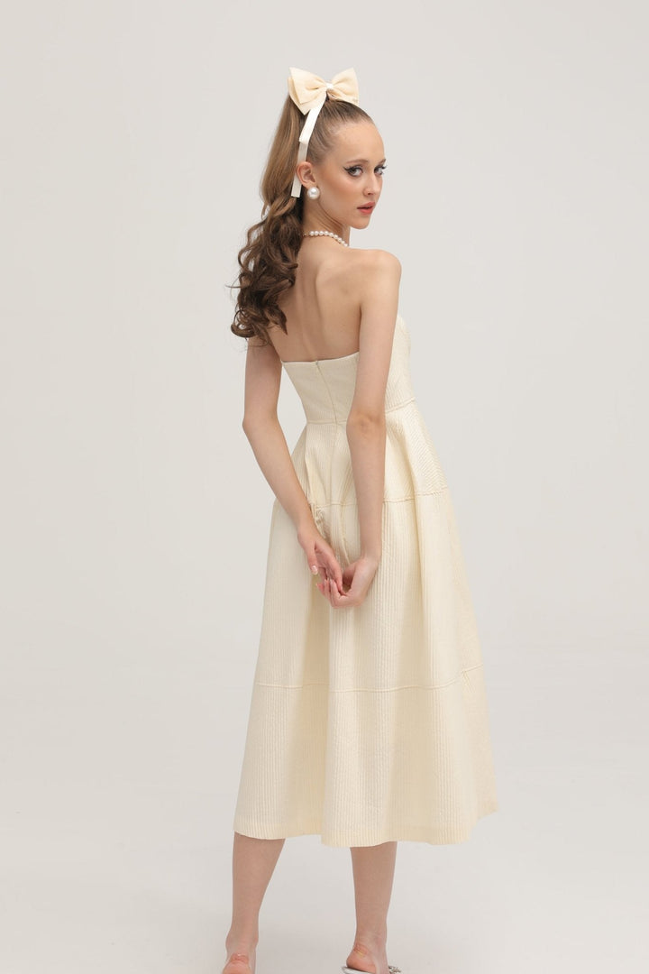 Levoire | Bustier Style Robe Midi Plissée