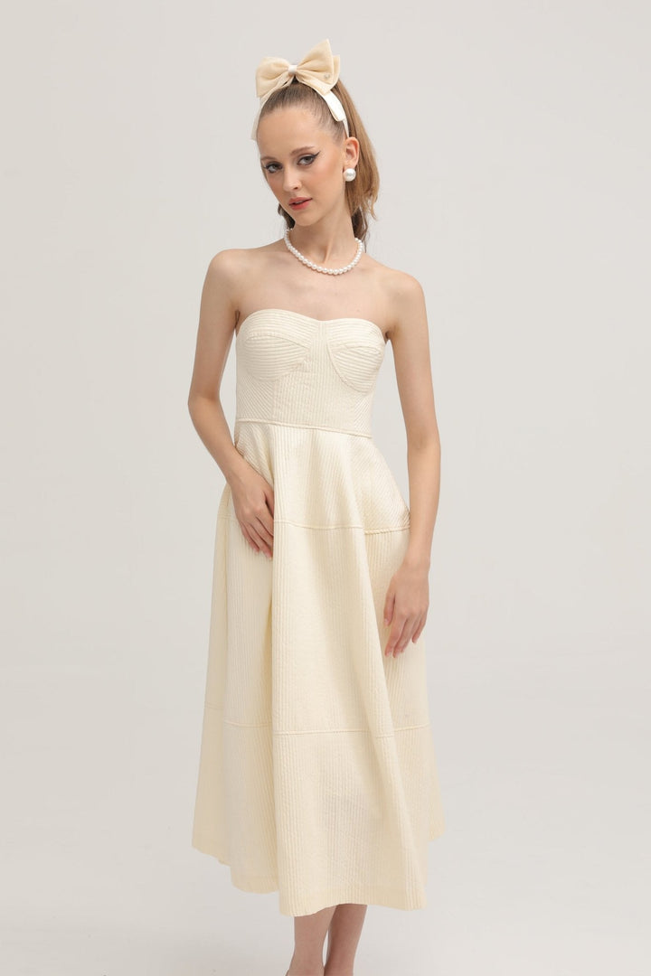 Levoire | Bustier Style Robe Midi Plissée
