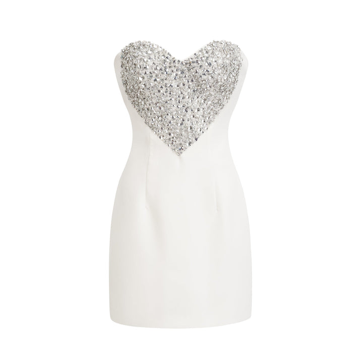 Levoire | Robe Mini Off Shoulder Ornée Blanc