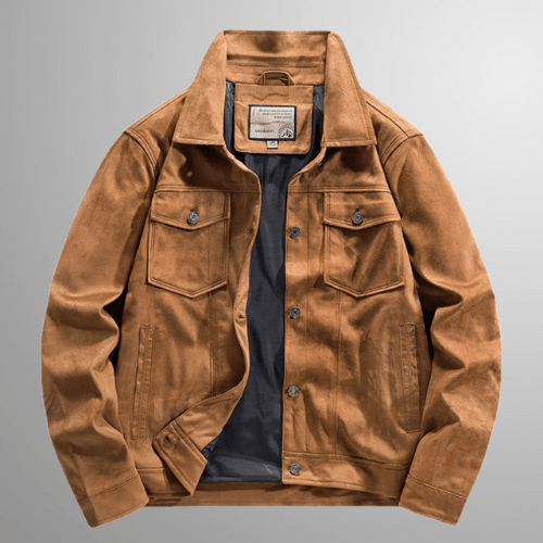 Levoire | Veste homme en daim Vêtements d'extérieur chauds et élégants Parfait pour l'automne Chameau