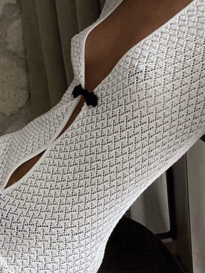 Levoire | Robe De Plage Maxi À Manches Longues En Crochet