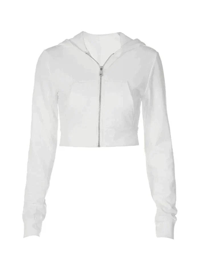 Levoire | Sweat À Capuche Zippé Blanc Coupé