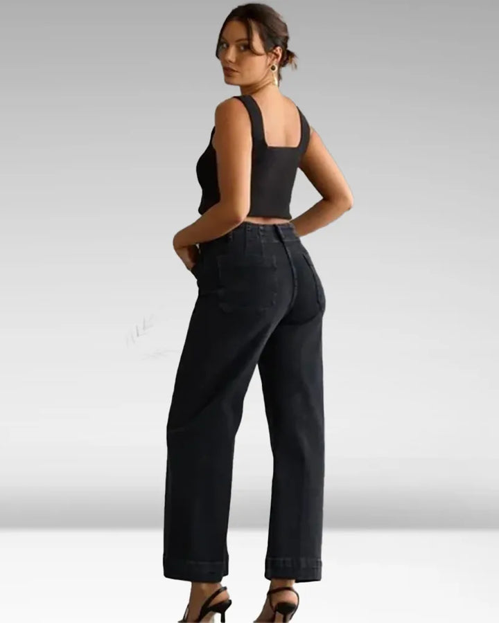 Levoire | Jean Femme À Jambes Larges Noir