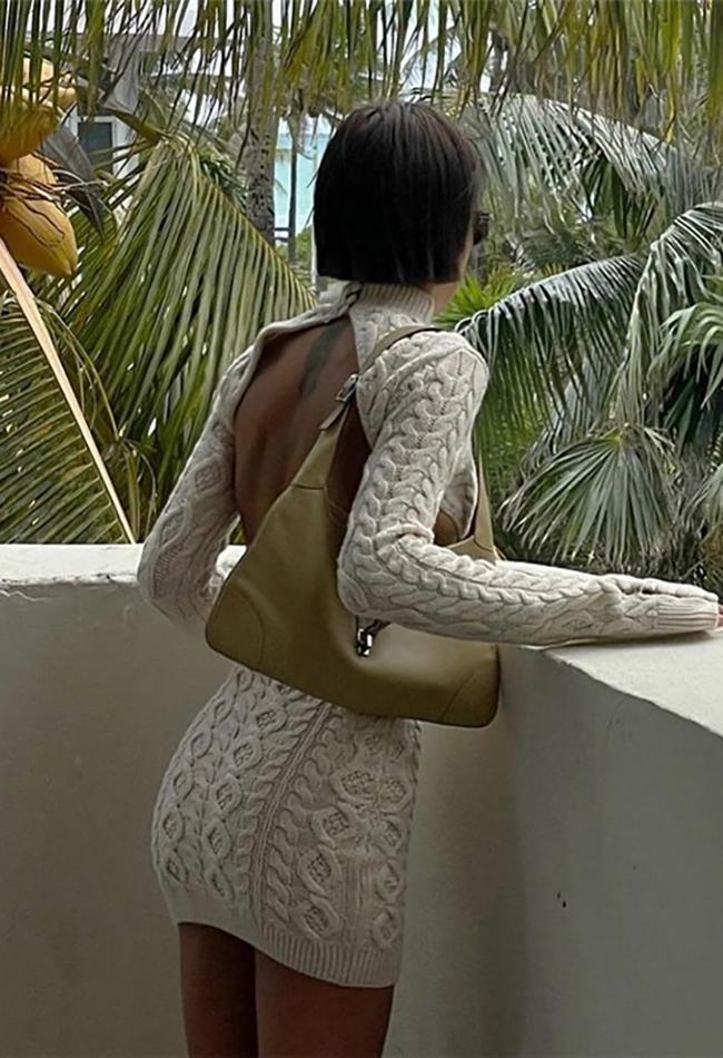 Levoire | Pull À Encolure Dos Découpée Robe Midi
