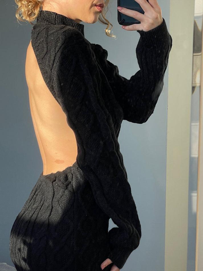 Levoire | Pull À Encolure Dos Découpée Robe Midi