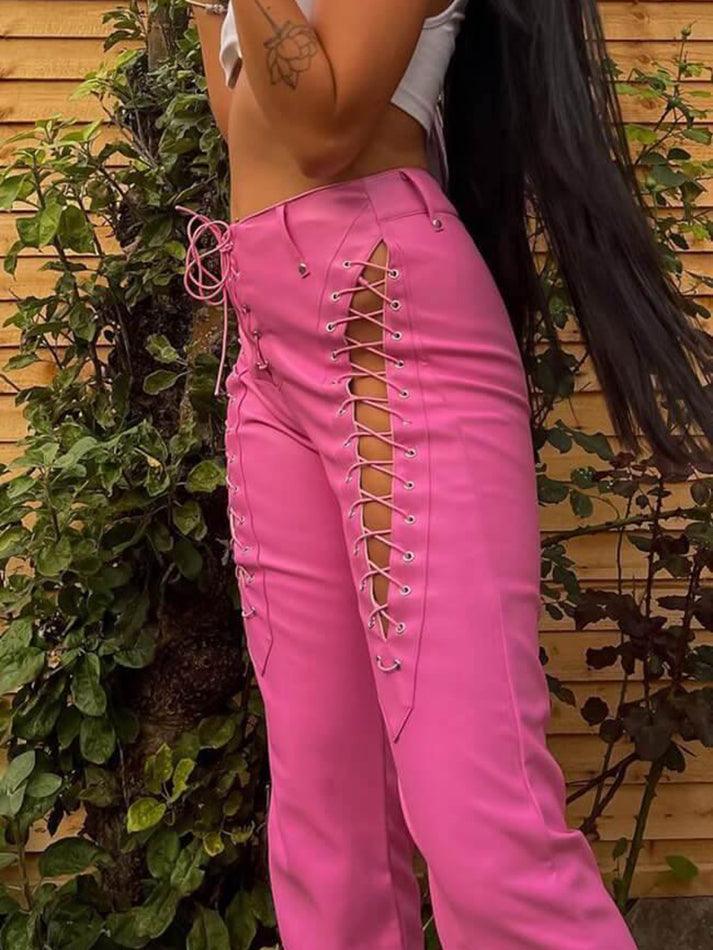 Levoire | Pantalon En Pu Avec Lacets Découpés
