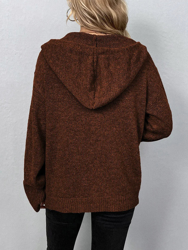 Levoire | Pull Sans Boutons À Manches Longues Luxueux Avec Capuche