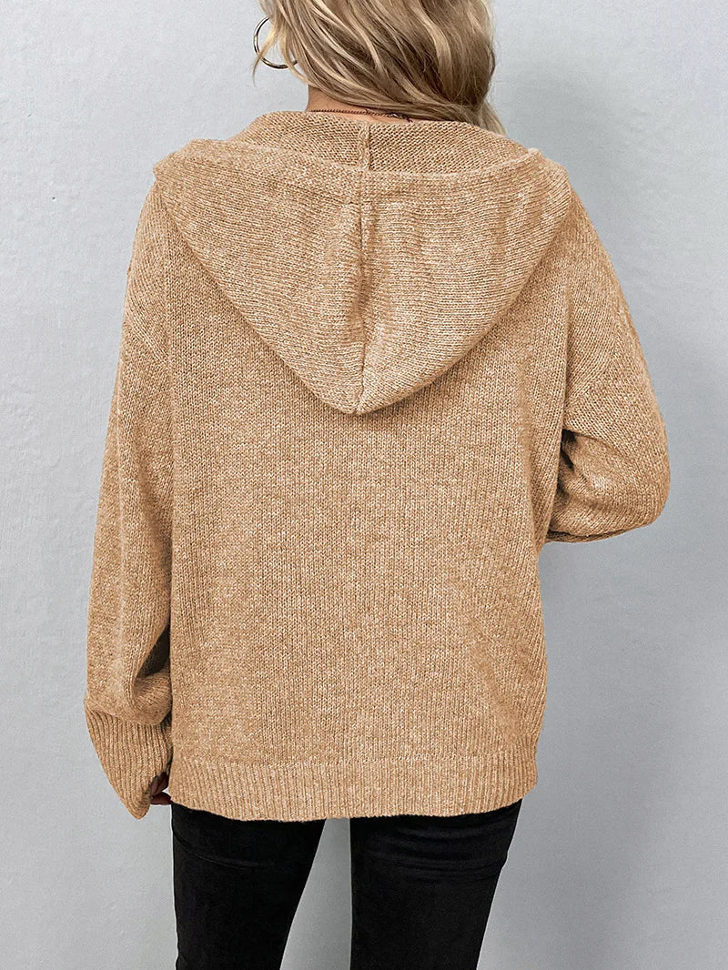 Levoire | Pull Sans Boutons À Manches Longues Luxueux Avec Capuche