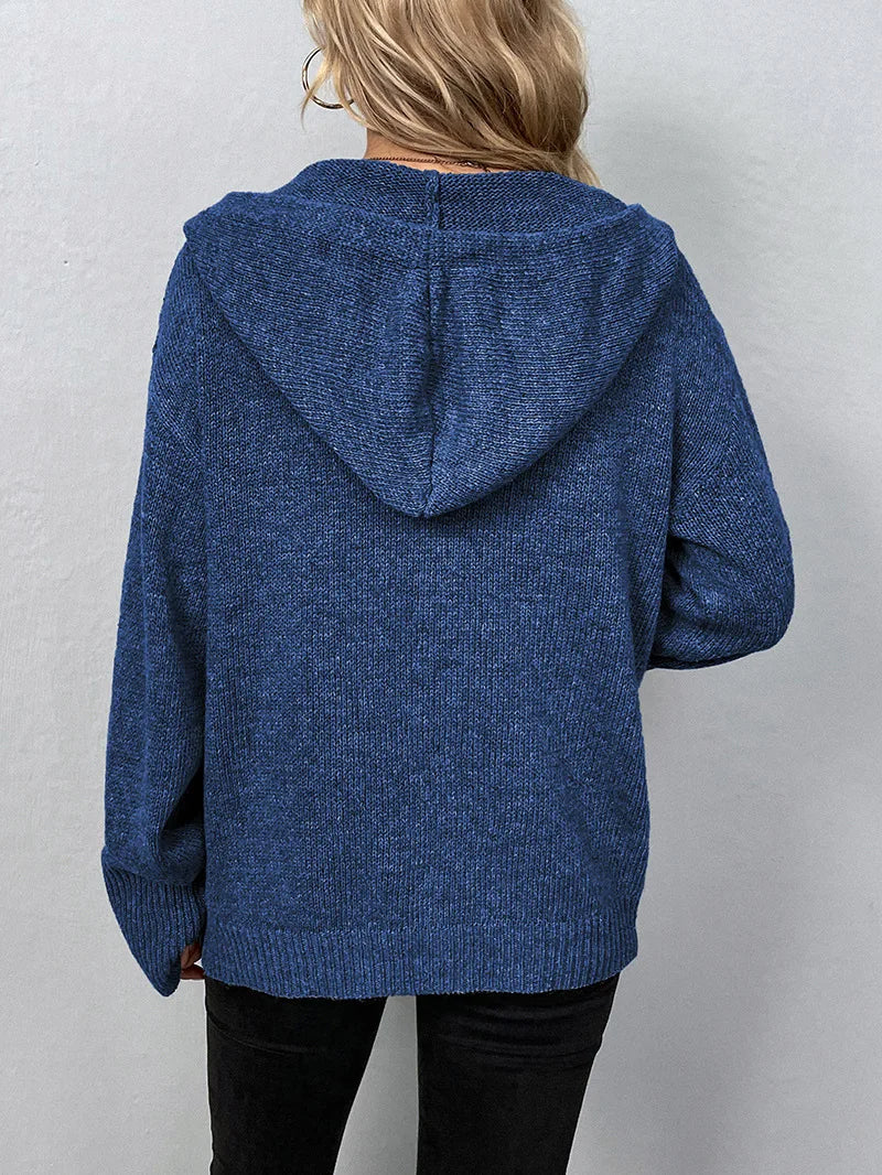 Levoire | Pull Sans Boutons À Manches Longues Luxueux Avec Capuche