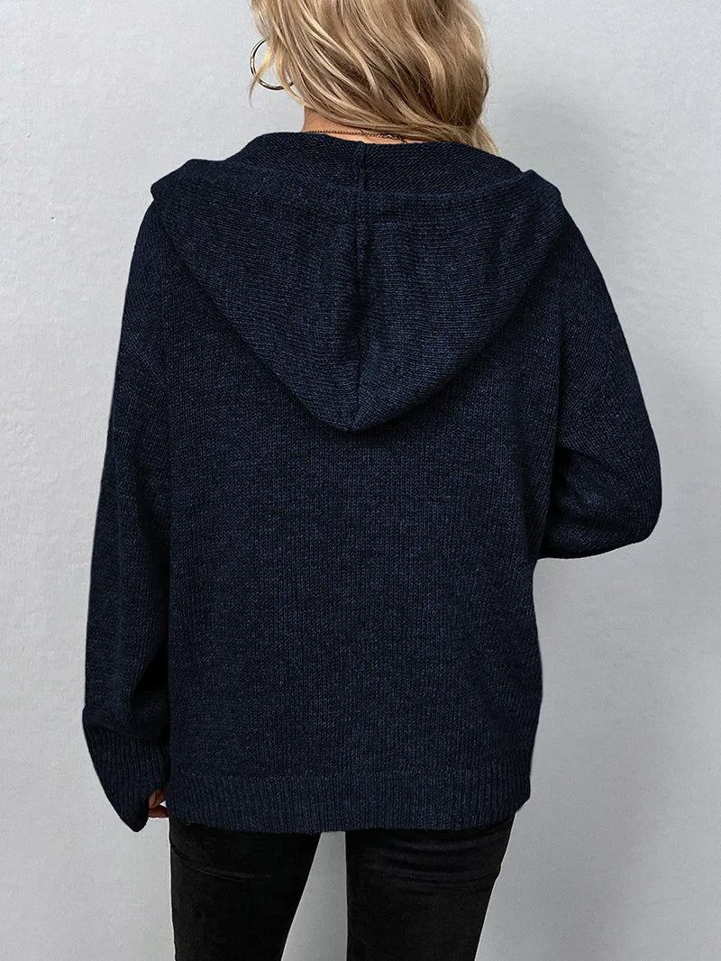 Levoire | Pull Sans Boutons À Manches Longues Luxueux Avec Capuche