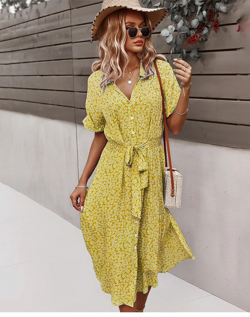 Levoire | Robe À Motif Floral Pour L'Été Jaune