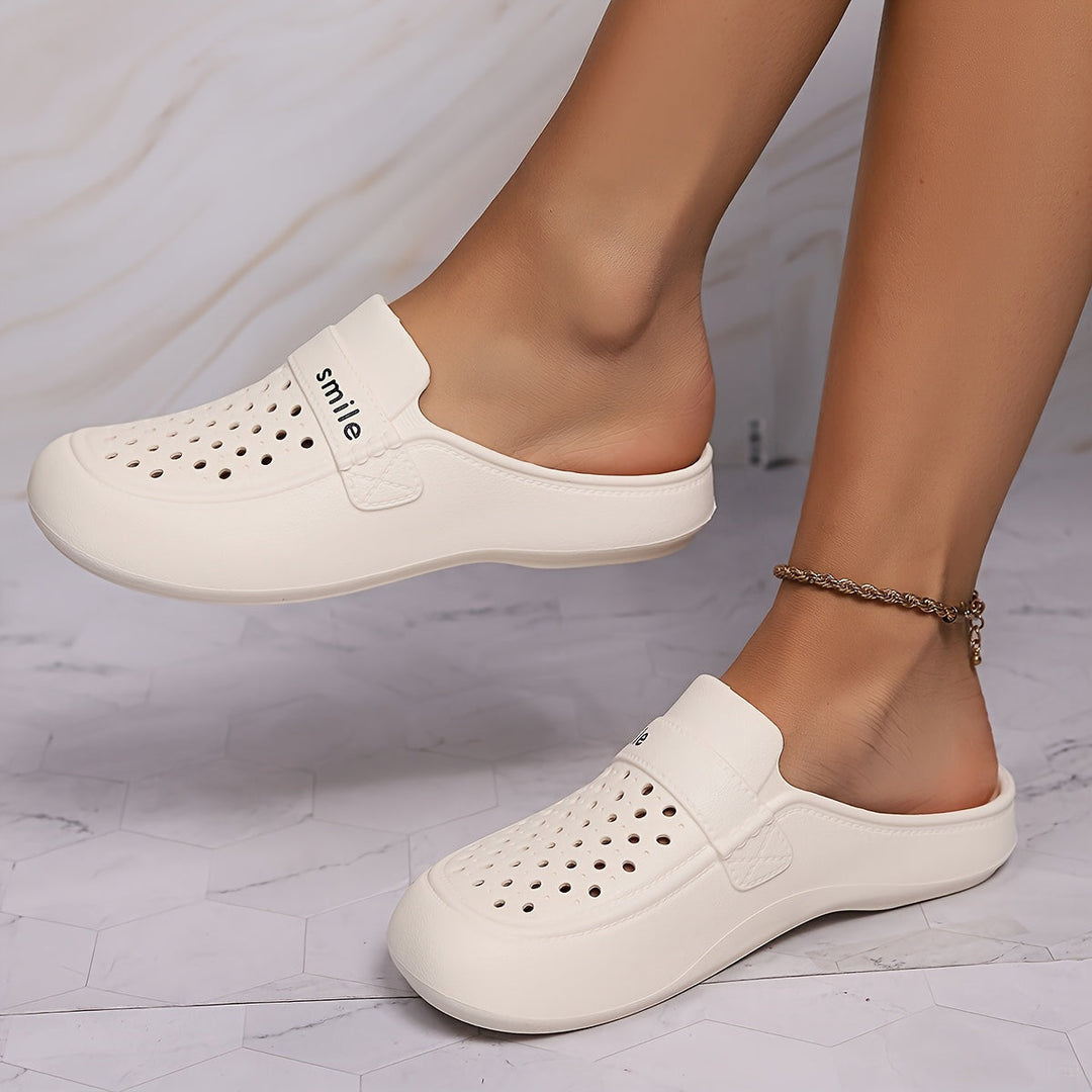 Levoire | Imprimé De Lettre Eva Chaussures En Bois Avec Semelle Souple Blanc