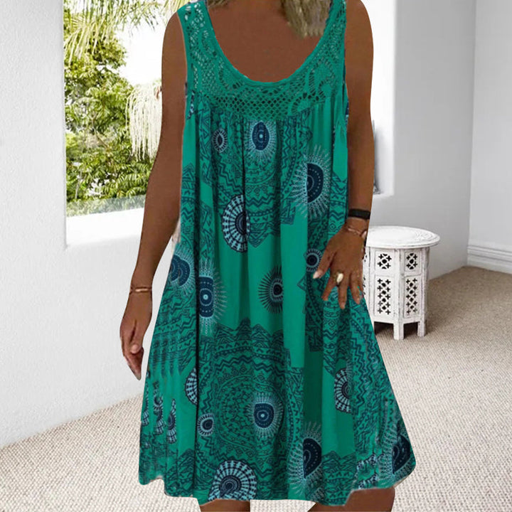 Levoire | Robe sans manches à anneau O avec impression Vert