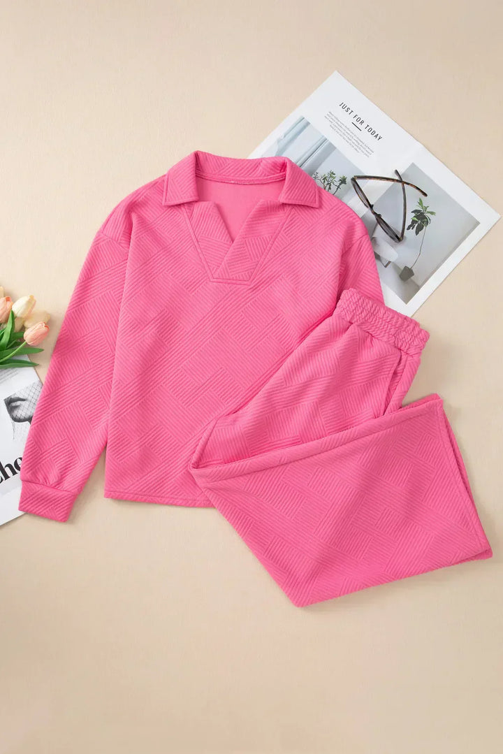Levoire | Chemise Manches Longues Confort Cordon Pantalon Rosa