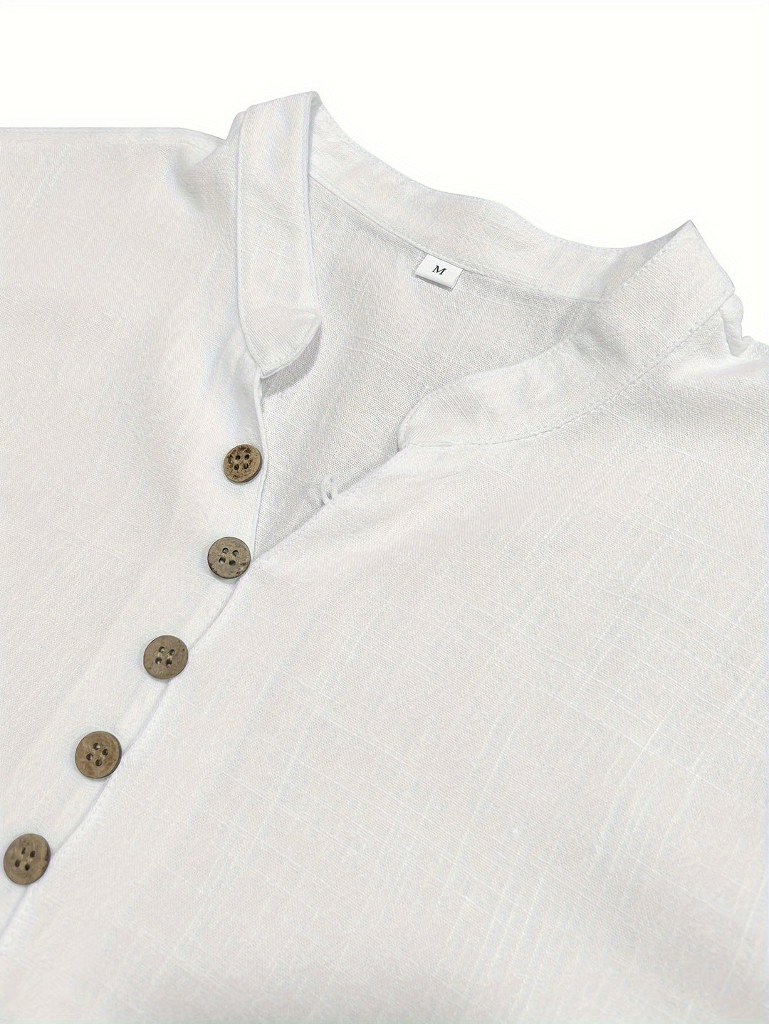 Levoire | T-Shirt Uni Hommes Col Henley Profond