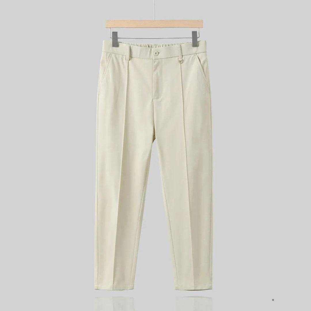 Levoire | Pantalon simple, sans plis, de couleur uniforme Khaki