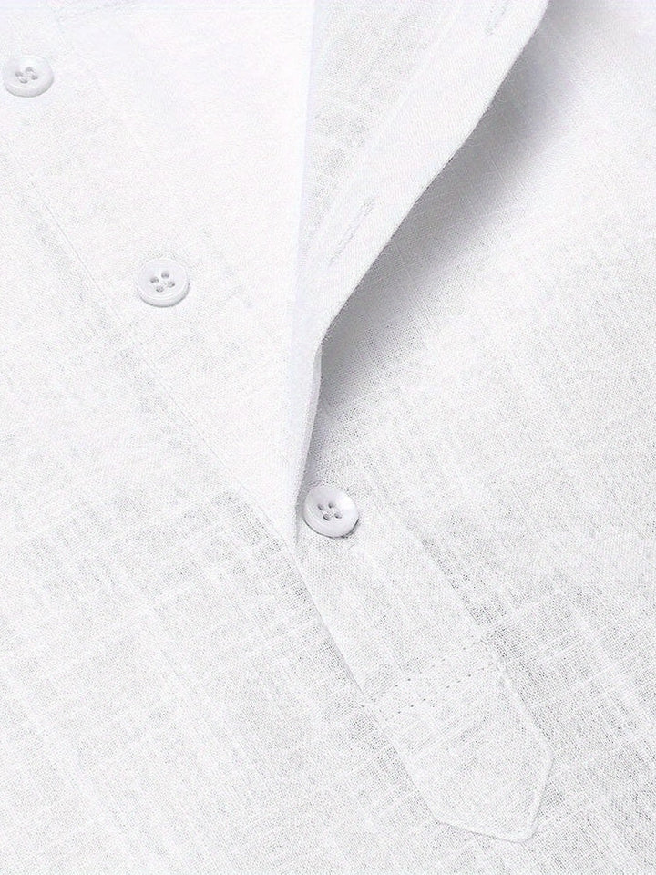 Levoire | Retro Pellavasekoite Henley-Shirt À Manches Longues