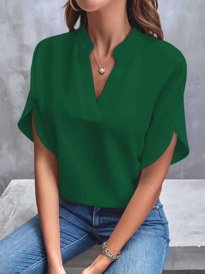 Levoire | Blouse Légère Stylée À Décolleté En V Vert