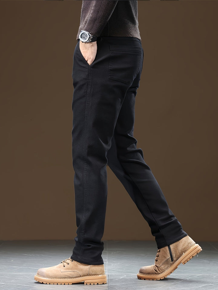 Levoire | Coton Pantalons Chino Pour Hommes, Coupe Régulière, Tissu Élastique