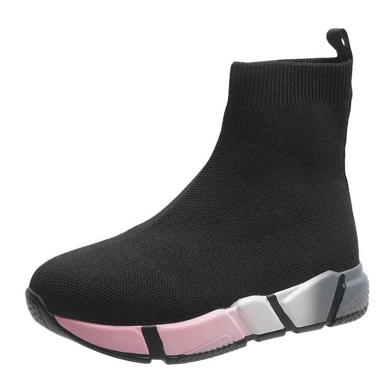 Levoire | Chaussures de sport élastiques à semelle épaisse Noir Rose