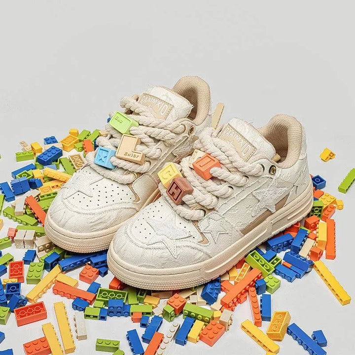 Levoire | Sneaker Unisexe avec des détails créatifs – Style original et décontracté Khaki
