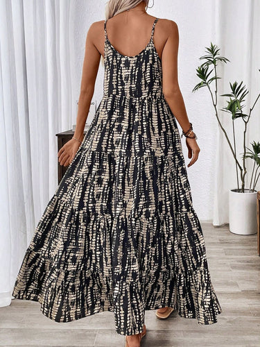 Levoire | Robe Maxi Cami À Encolure Droite Imprimée