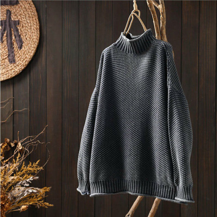 Levoire | Pull À Col Roulé Tricoté Gris