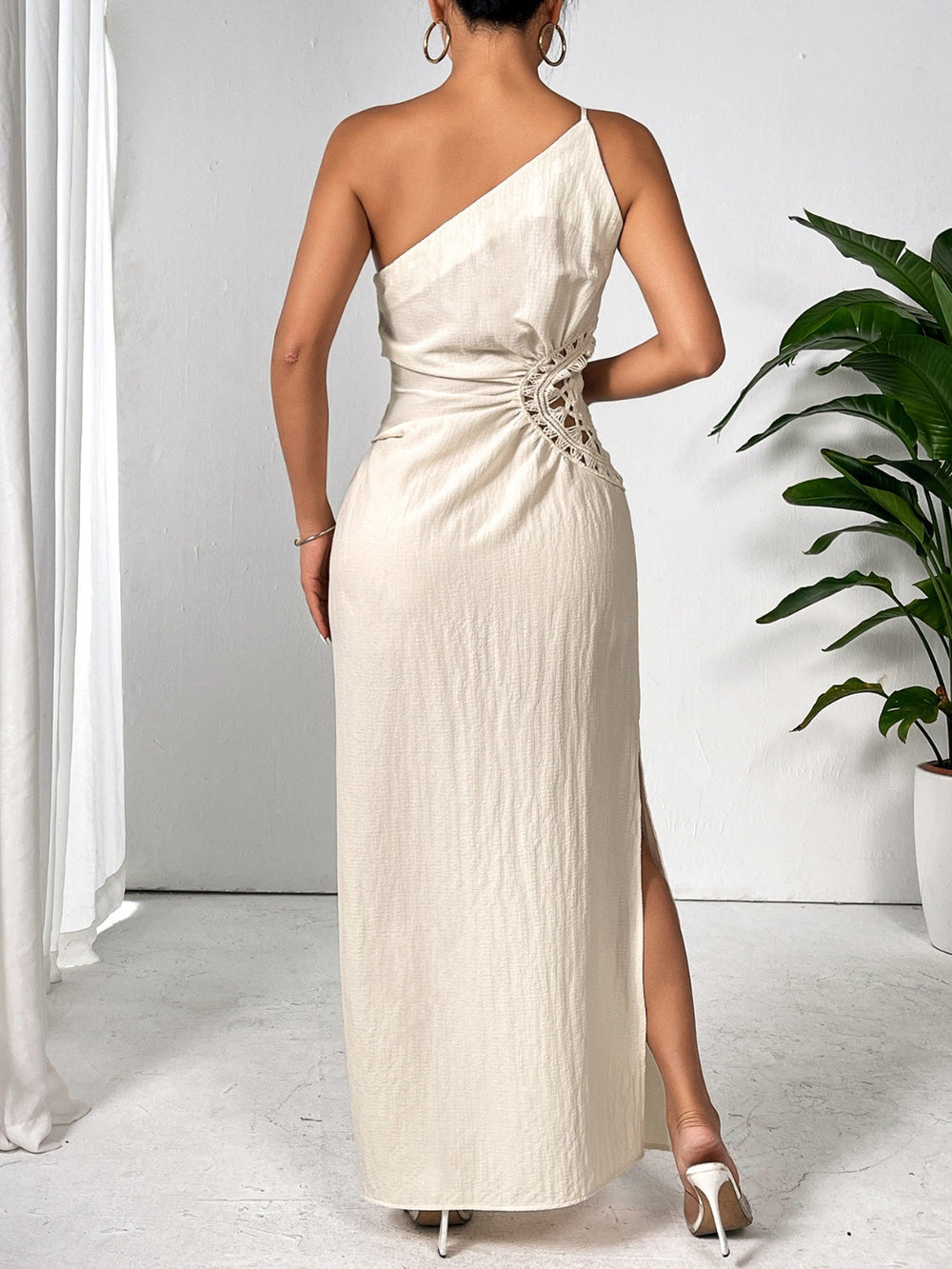 Levoire | Honey Schlitz Robe Maxi Sans Manches À Une Épaule Élégante & Audacieuse