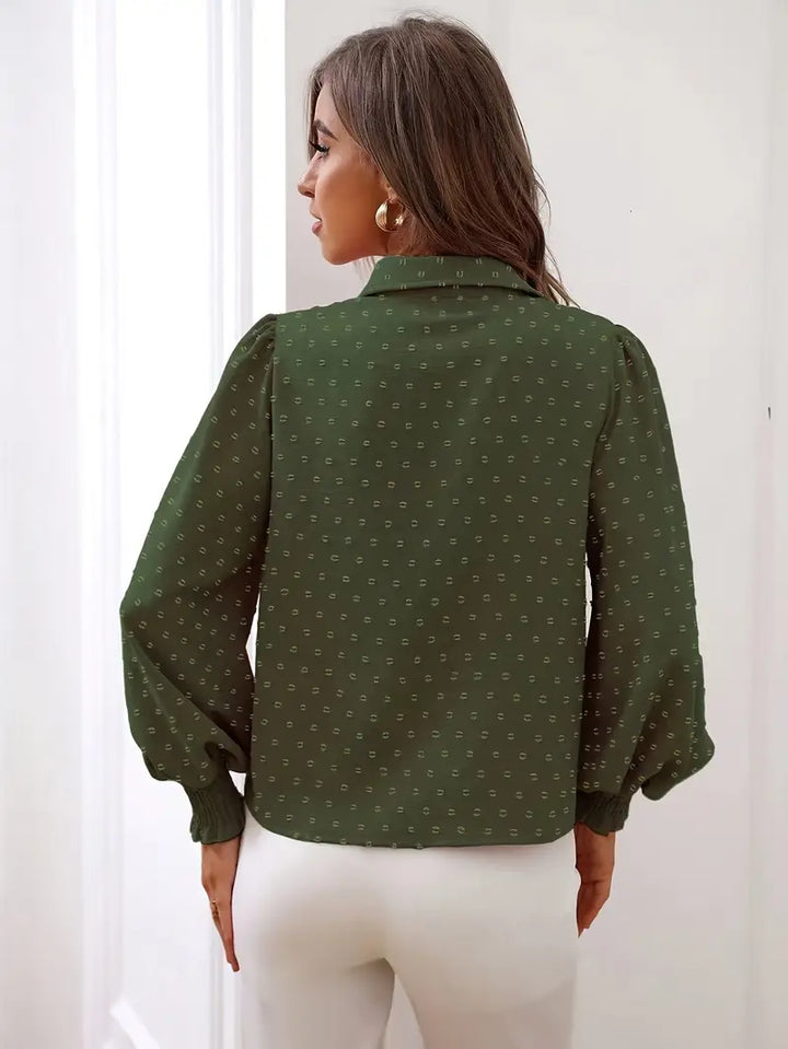 Levoire | Chemisier À Boutons Avec Des Pois Et Des Manches Smockées Pour Femmes