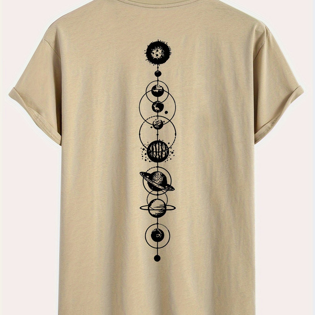 Levoire | T-Shirt Pour Hommes Rento Avec Imprimé Planètes En 100% Coton