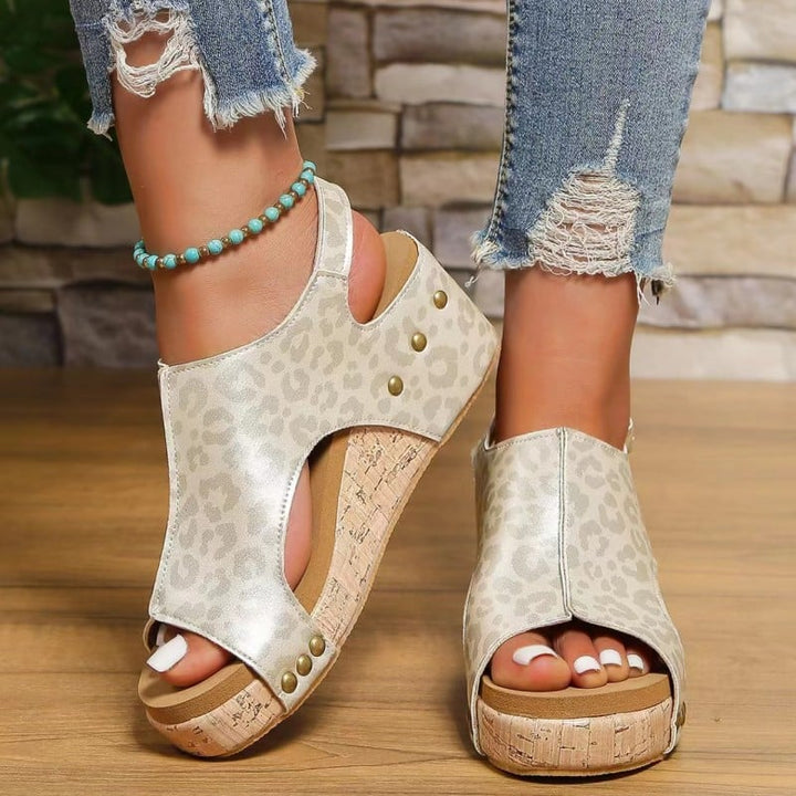 Levoire | Sandales À Talons Moyens Pour Femmes Rosie Leopardi