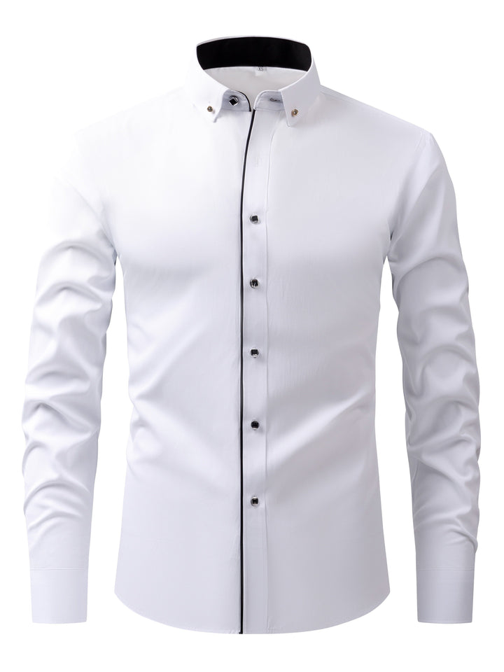 Levoire | Chemise D'Affaires À Manches Longues De Couleur Contrastée
