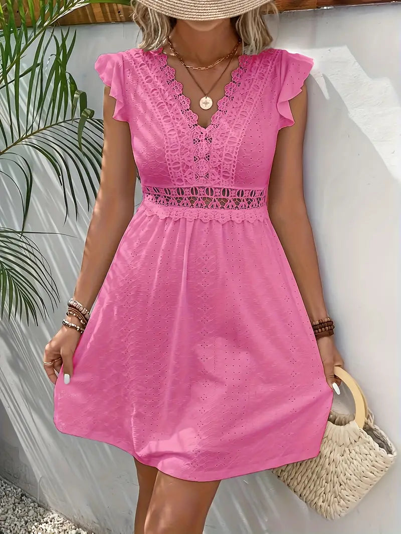 Levoire | Robe De Vacances Avec Décolleté En V En Dentelle Pour Femmes