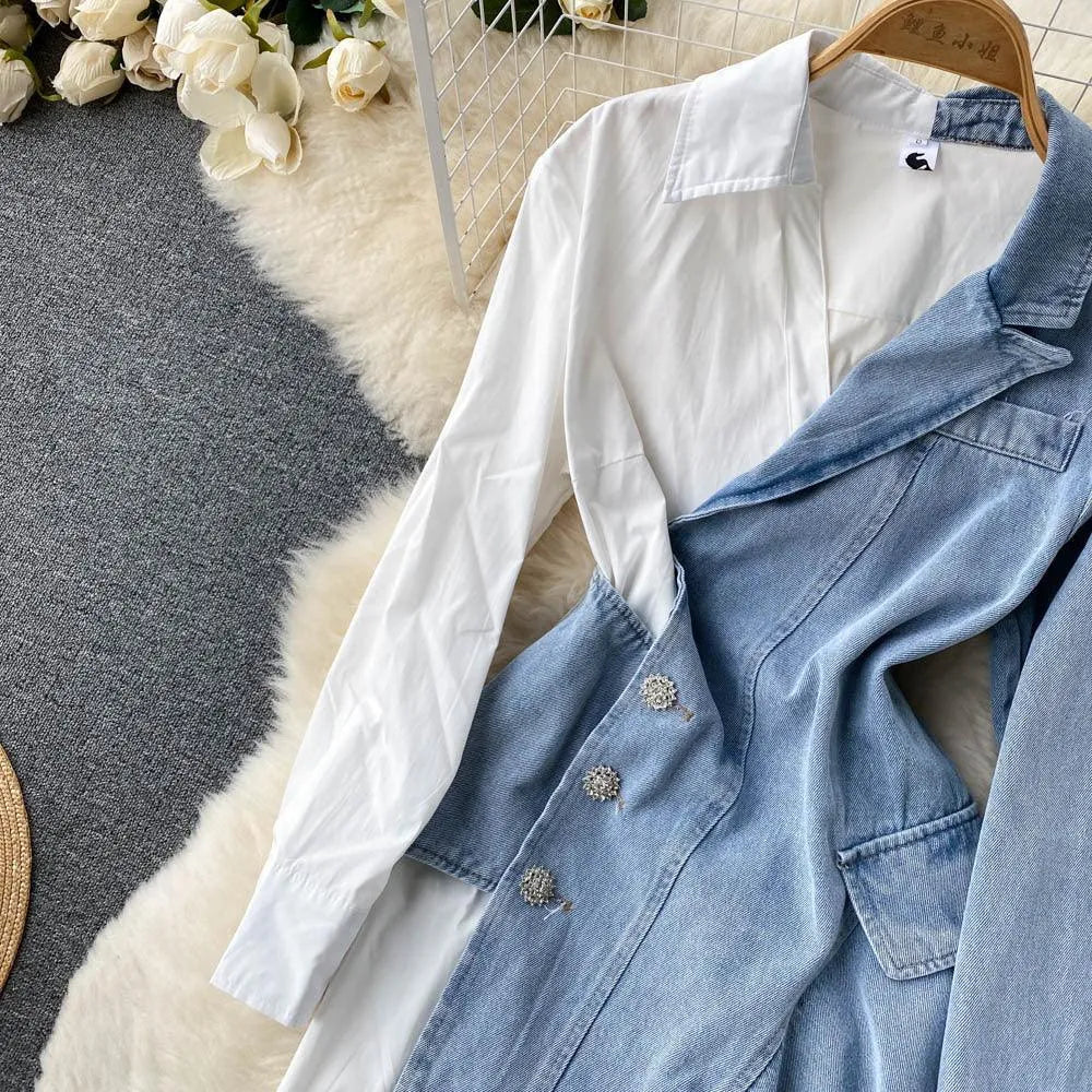 Levoire | Wanhat -robe avec des coutures de chemise irrégulières et des manches longues