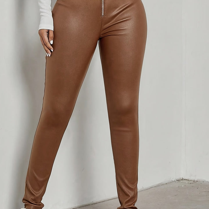 Levoire | Pantalon En Simili Cuir À Taille Haute Avec Doublure Chaude