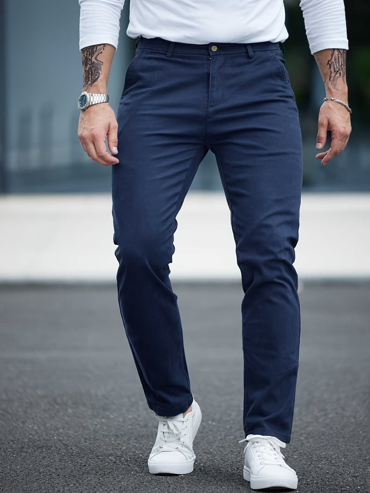 Levoire | Pantalon En Coton Slim Fit Pour Homme Avec Broderie Couleurs De Saison
