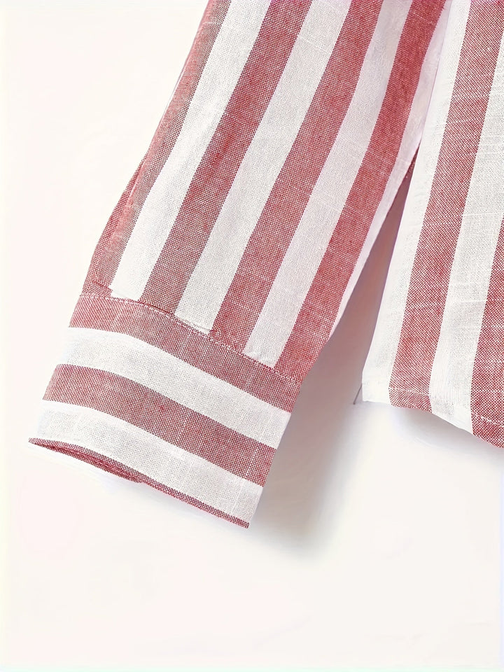 Levoire | Chemise En Coton Lin Rayée Pour Hommes