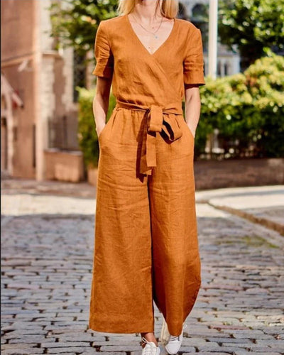 Levoire | Combinaison Avec Ceinture Et Manches Courtes