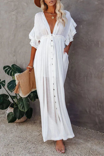 Levoire | Fairy Air Robe à encolure en V et à manches volantées