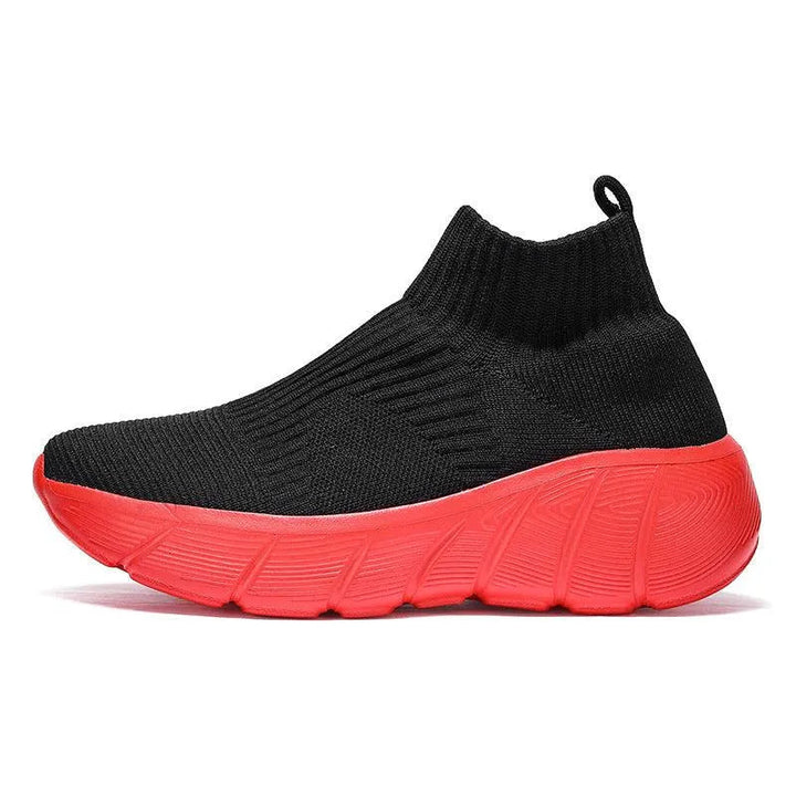 Levoire | Baskets de sport hautes en tissu Noir Rouge