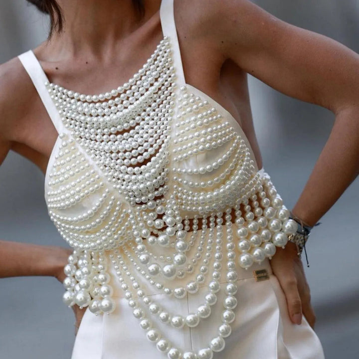 Levoire | Perl gilet avec bretelles Helmi blanc