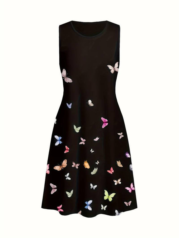 Levoire | Robe Débardeur Avec Imprimé Papillon Et Col Rond
