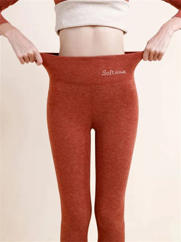 Levoire | Leggings Amincissants avec Doublure en Polaire et Ajustement Confortable pour Femmes Érable rouge