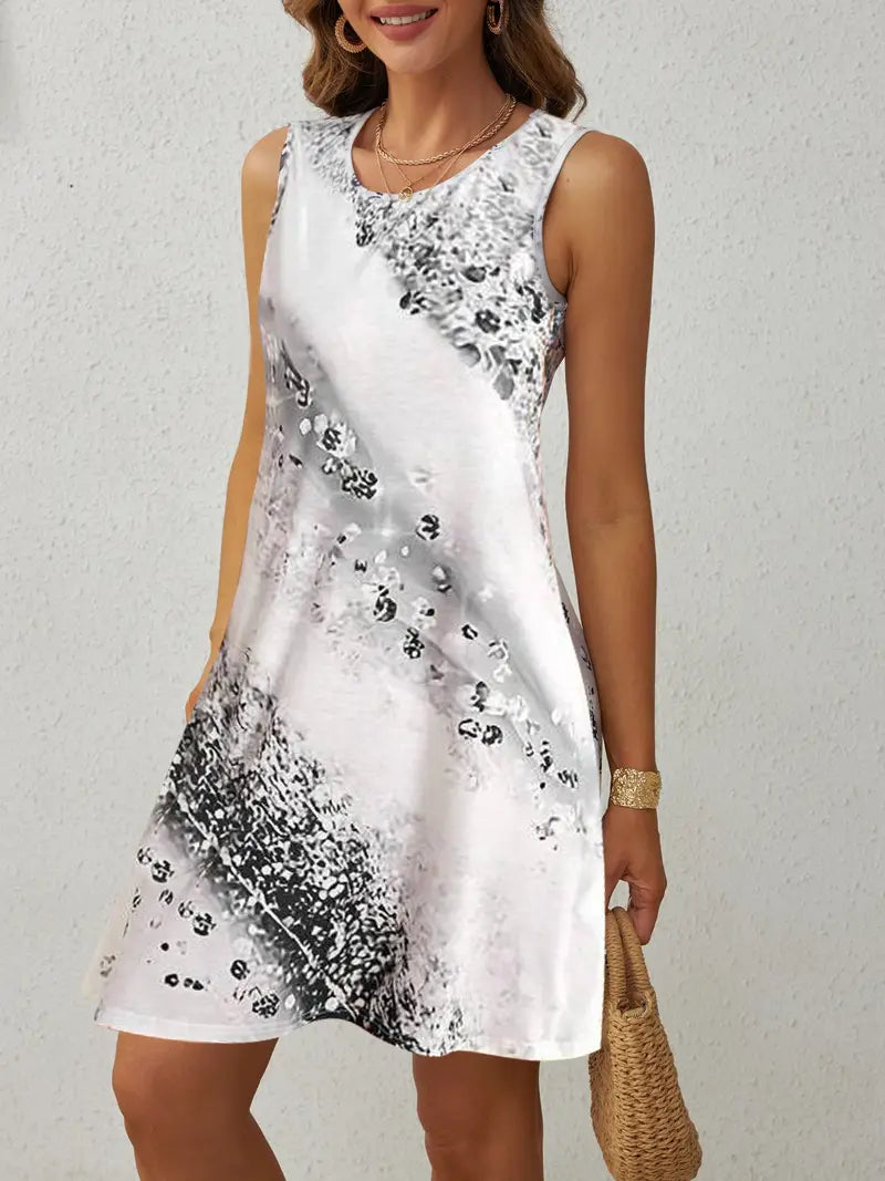 Levoire | Robe Avec Imprimé Abstrait Et Encolure Ronde