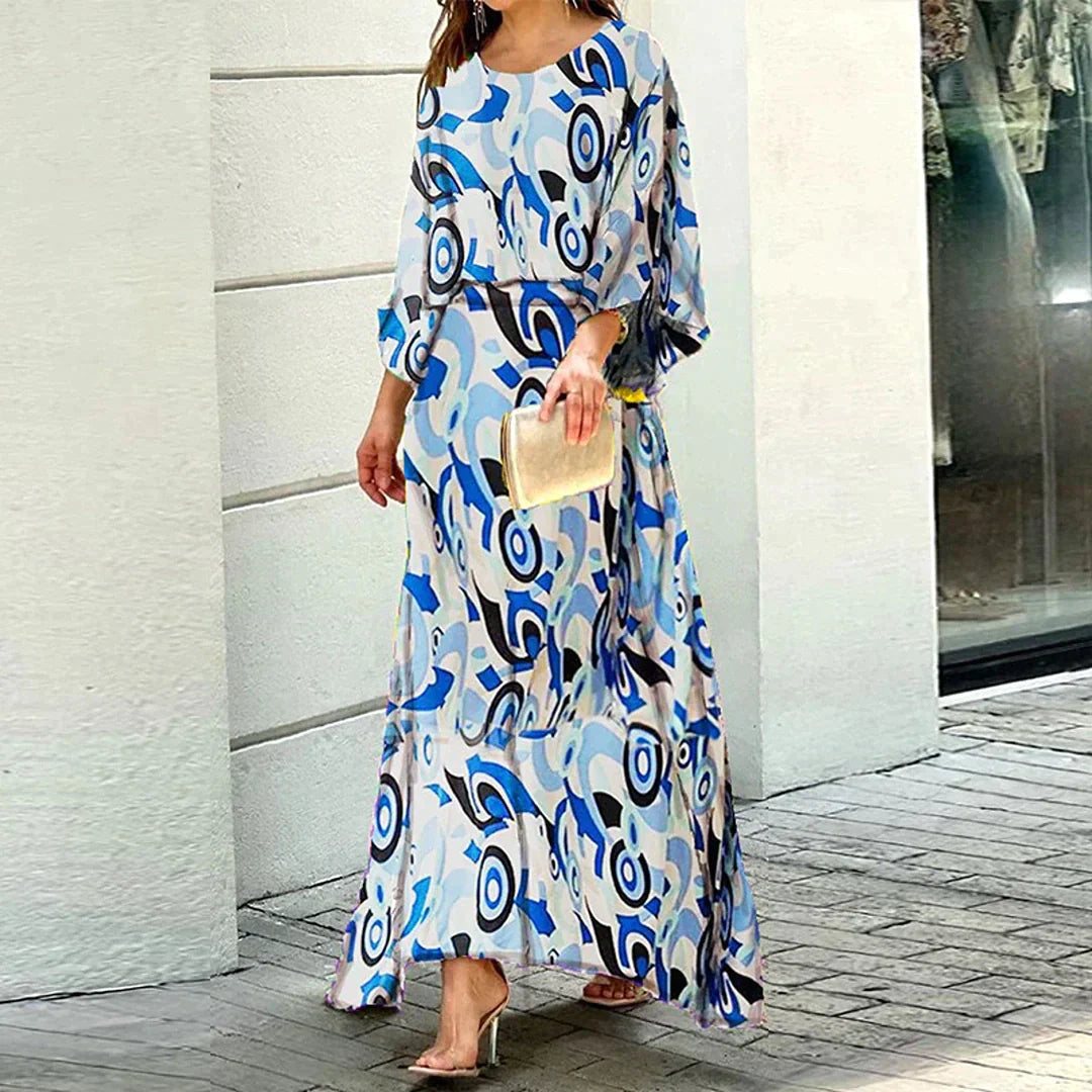Levoire | Confortable, robe longue imprimée Bleu