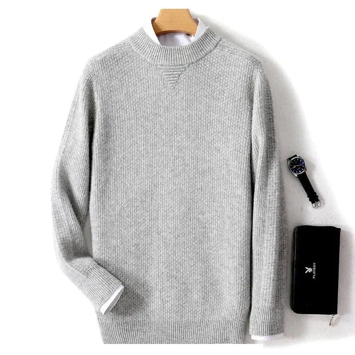 Levoire | Pull-over pour homme en cachemire, tricoté décontracté, avec étiquette de col