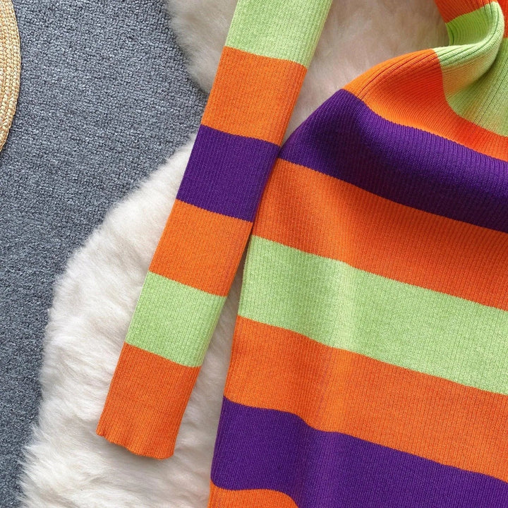Levoire | Robe en rib pour femmes en couleurs mélangées